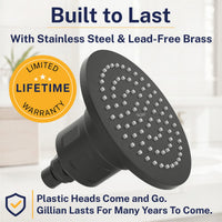 Built to last Gillian — The METAL Filtered Shower Head Matte Black / 2.5 GPM Matte Black / 1.75 GPM - The Shower Head Store