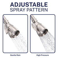 Spray Pattern All Metal 2-Inch High Pressure Shower Head Set - Complete Shower System with Valve and Trim Brushed Nickel / 2.5 GPM Brushed Nickel / 1.75 GPM - The Shower Head Store