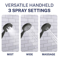 Spray Settings All Metal 3-Spray Handheld Shower Head, Handshower Only Matte Black / 2.5 GPM Matte Black / 1.75 GPM - The Shower Head Store