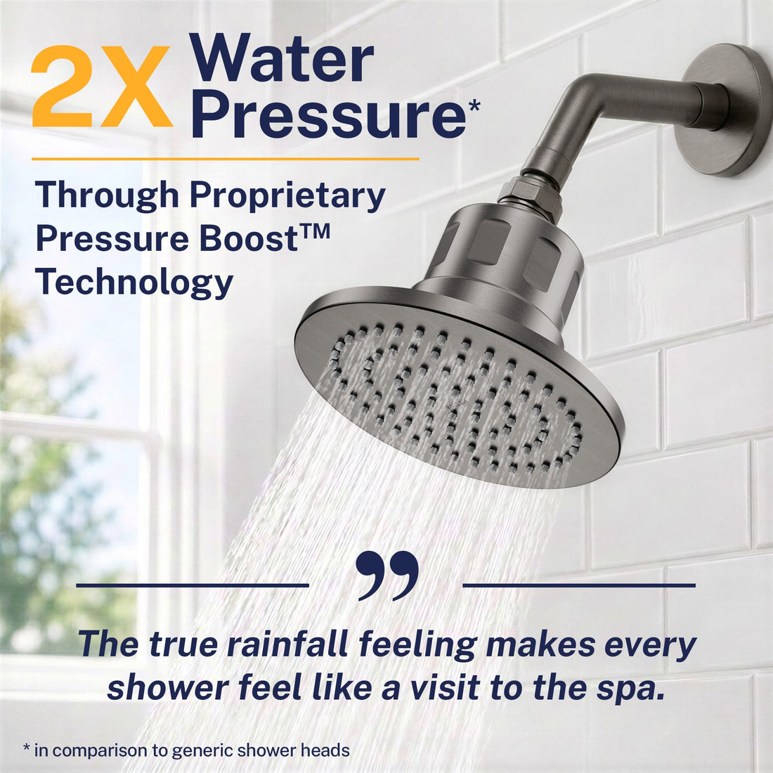 High Pressure Gillian — The METAL Filtered Shower Head HammerHead Gray / 2.5 GPM HammerHead Gray / 1.75 GPM - The Shower Head Store
