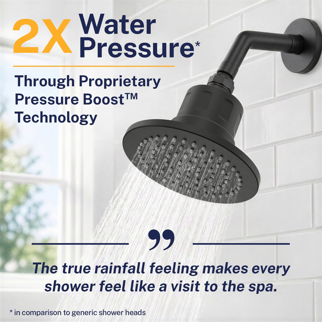 High pressure Gillian — The METAL Filtered Shower Head Matte Black / 2.5 GPM Matte Black / 1.75 GPM - The Shower Head Store