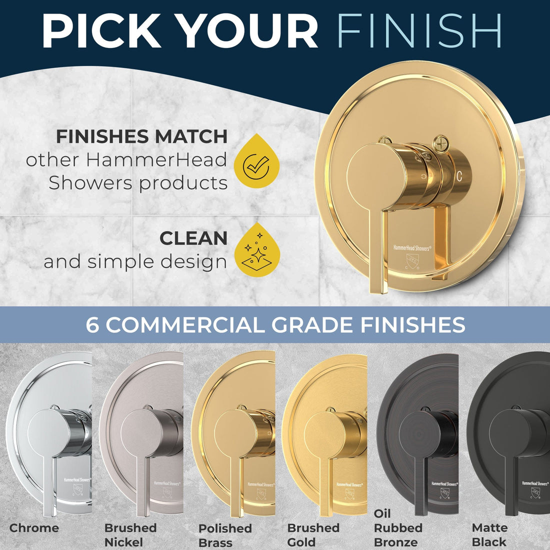 Built to Last with Stainless Steel and Brass cUPC Certified - All Metal 1-Handle Tub and Shower Valve with Trim Kit Polished Brass - The Shower Head Store