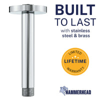 Built to Last Straight Shower Arm Chrome / 6 Inch - The Shower Head Store