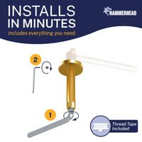 Installation Straight Shower Arm Brushed Gold / 6 Inch - The Shower Head Store