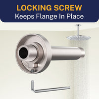 Locking Screw Straight Shower Arm Brushed Nickel / 6 Inch - The Shower Head Store