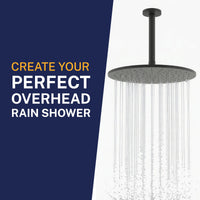 Perfect Overhead Straight Shower Arm Matte Black / 6 Inch - The Shower Head Store
