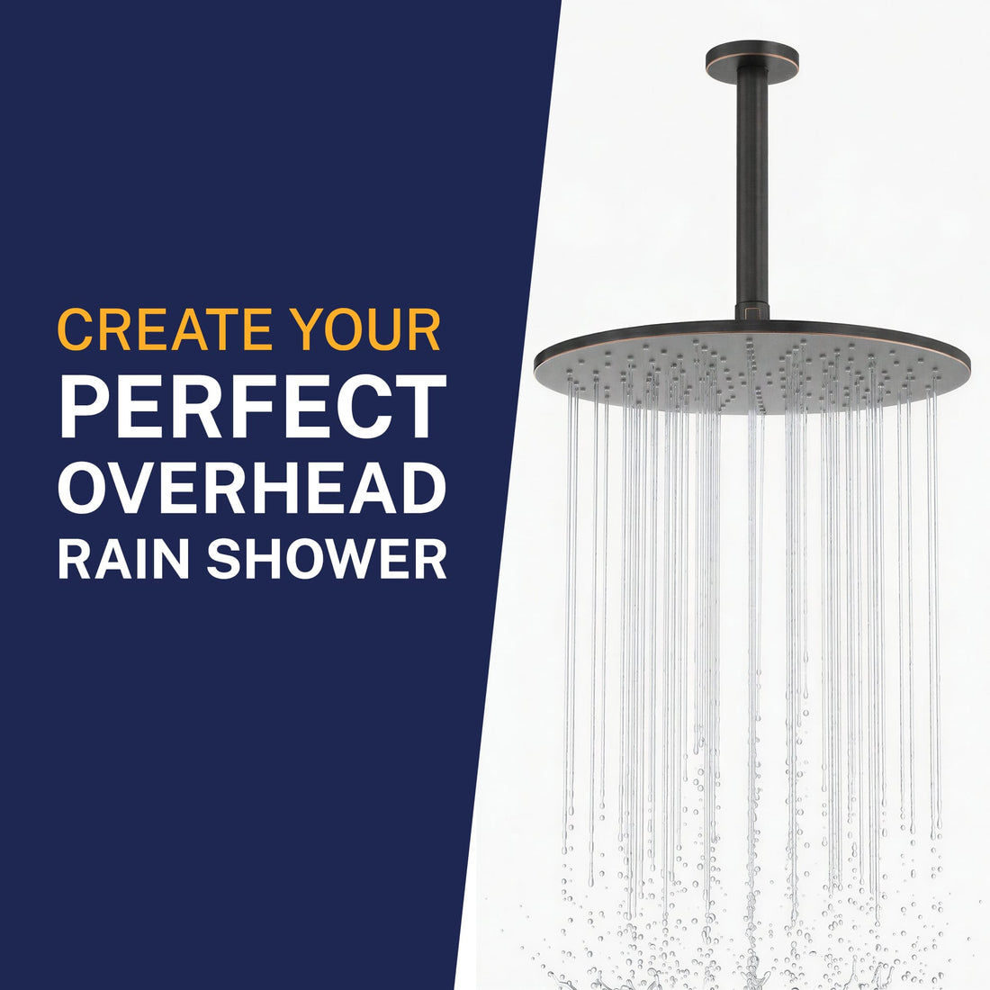 Perfect Overhead Straight Shower Arm Oil Rubbed Bronze / 6 Inch - The Shower Head Store