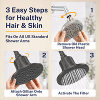 Easy Steps Gillian — The METAL Filtered Shower Head Oil Rubbed Bronze / 2.5 GPM Oil Rubbed Bronze / 1.75 GPM - The Shower Head Store