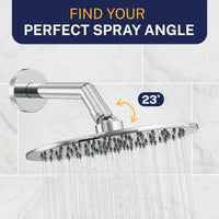 Adjustable Angle Metal 8 Inch Rain Shower Head Rainfall Showerhead Chrome / 2.5 GPM Chrome / 1.75 GPM - The Shower Head Store