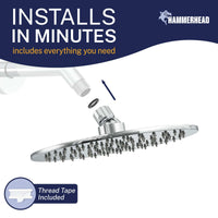 Installation Metal 8 Inch Rain Shower Head Rainfall Showerhead Chrome / 2.5 GPM Chrome / 1.75 GPM - The Shower Head Store