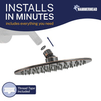 Installation Metal 8 Inch Rain Shower Head Rainfall Showerhead Oil Rubbed Bronze / 2.5 GPM Oil Rubbed Bronze / 1.75 GPM - The Shower Head Store