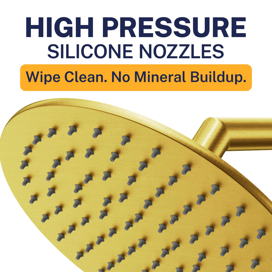 High Pressure Metal 8 Inch Rain Shower Head Rainfall Showerhead Brushed Gold / 2.5 GPM Brushed Gold / 1.75 GPM - The Shower Head Store