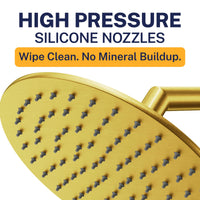 High Pressure Metal 8 Inch Rain Shower Head Rainfall Showerhead Brushed Gold / 2.5 GPM Brushed Gold / 1.75 GPM - The Shower Head Store