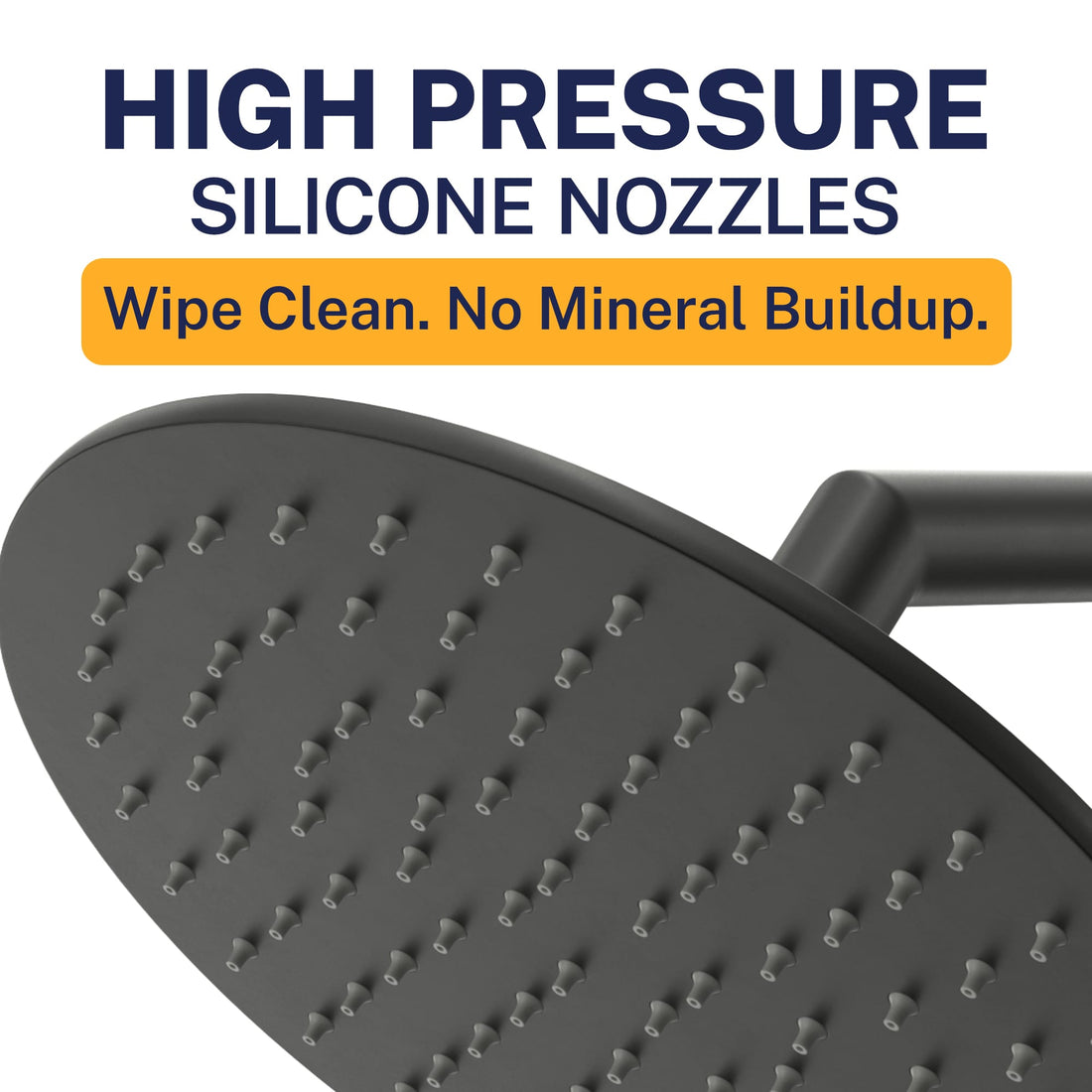 High Pressure Metal 8 Inch Rain Shower Head Rainfall Showerhead Matte Black / 2.5 GPM Matte Black / 1.75 GPM - The Shower Head Store