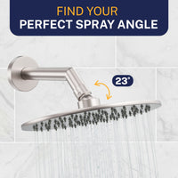Adjustable Angle Metal 8 Inch Rain Shower Head Rainfall Showerhead Brushed Nickel / 2.5 GPM Brushed Nickel / 1.75 GPM - The Shower Head Store