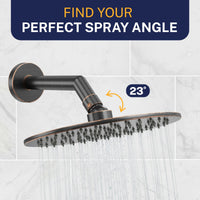 Adjustable Angle Metal 8 Inch Rain Shower Head Rainfall Showerhead Oil Rubbed Bronze / 2.5 GPM Oil Rubbed Bronze / 1.75 GPM - The Shower Head Store