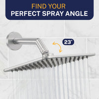Perfect Spray Angle Square Rain Shower Head Brushed Nickel  / 2.5 - The Shower Head Store