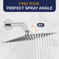 Perfect Spray Angle Square Rain Shower Head Chrome / 2.5 - The Shower Head Store