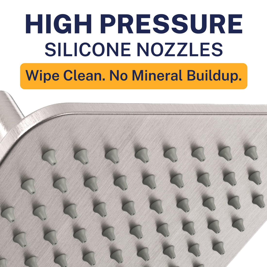 High Pressure Square Rain Shower Head Brushed Nickel  / 2.5 - The Shower Head Store