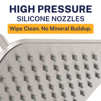 High Pressure Square Rain Shower Head Brushed Nickel  / 2.5 - The Shower Head Store