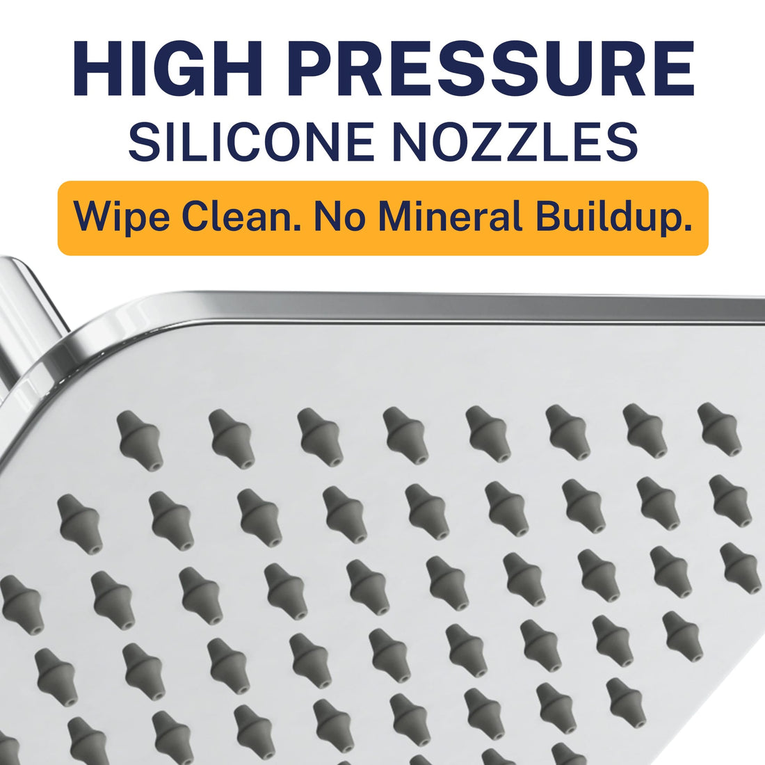 High Pressure Square Rain Shower Head Chrome / 2.5 - The Shower Head Store