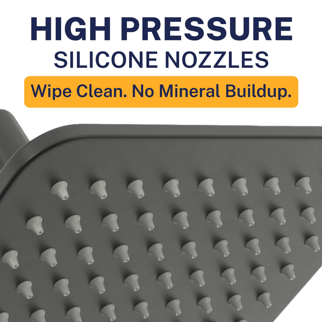 High Pressure Square Rain Shower Head Matte Black  / 2.5 - The Shower Head Store