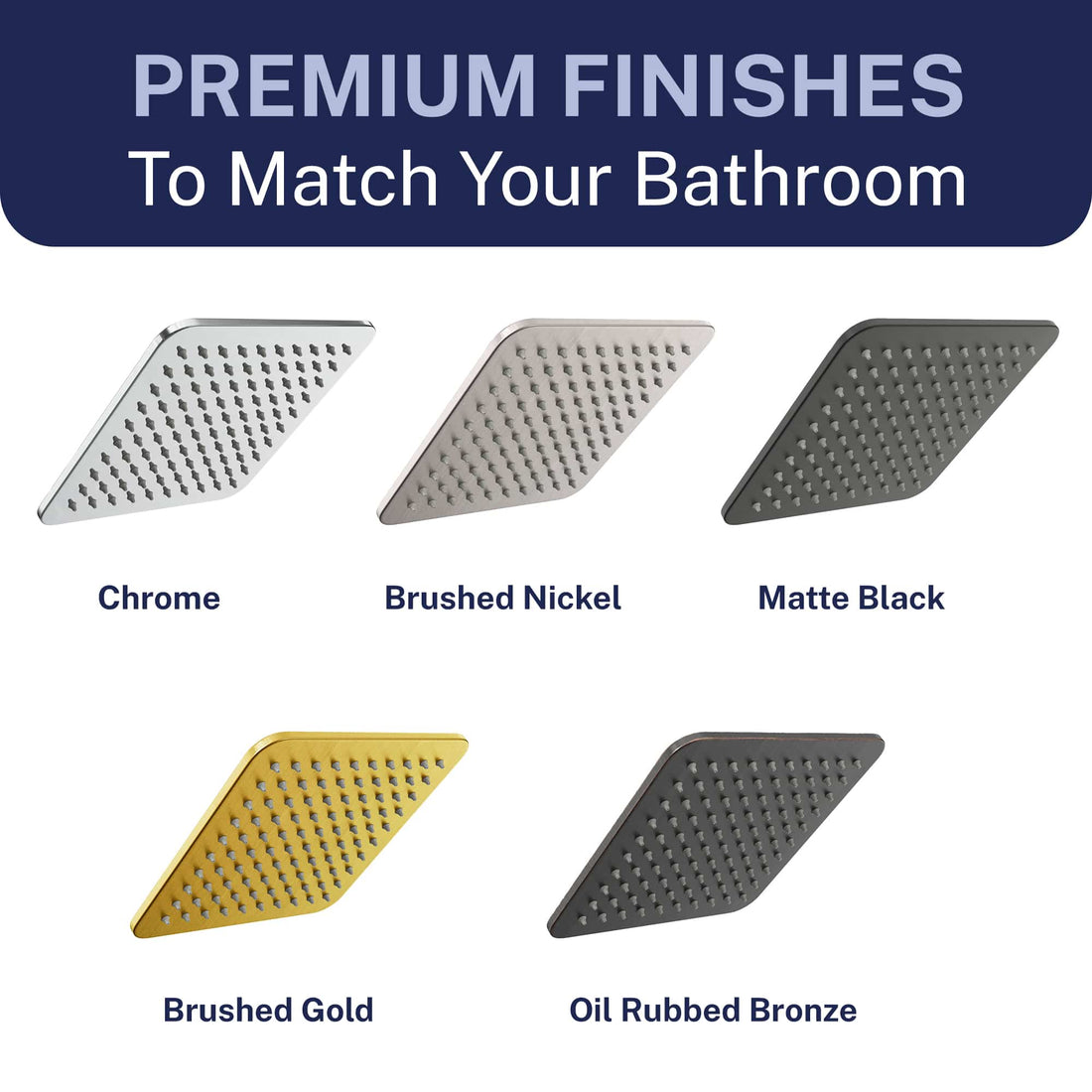 Finish Square Rain Shower Head Matte Black  / 2.5 - The Shower Head Store