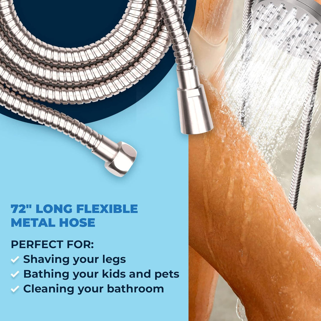 Hose 3-Spray Dual with Adjustable Arm Brushed Nickel / 2.5 - The Shower Head Store