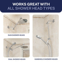 Compatibility 12 Inch Adjustable Shower Arm Extension V3 12 Inch / Brushed Nickel - The Shower Head Store