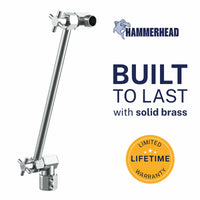 Built to Last 12 Inch Adjustable Shower Arm Extension Pipe Raise or Lower Shower Head Height High Quality Metal Construction Chrome 12 Inch / Chrome - The Shower Head Store