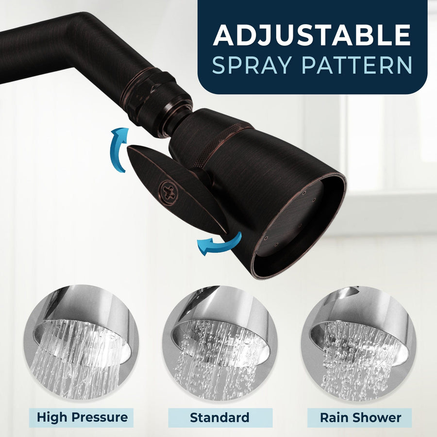 Adjustable Spray Pattern HammerHead Showers 2 Inch Metal Shower Head Competitor Comparison Oil Rubbed Bronze / 1.75 - The Shower Head Store