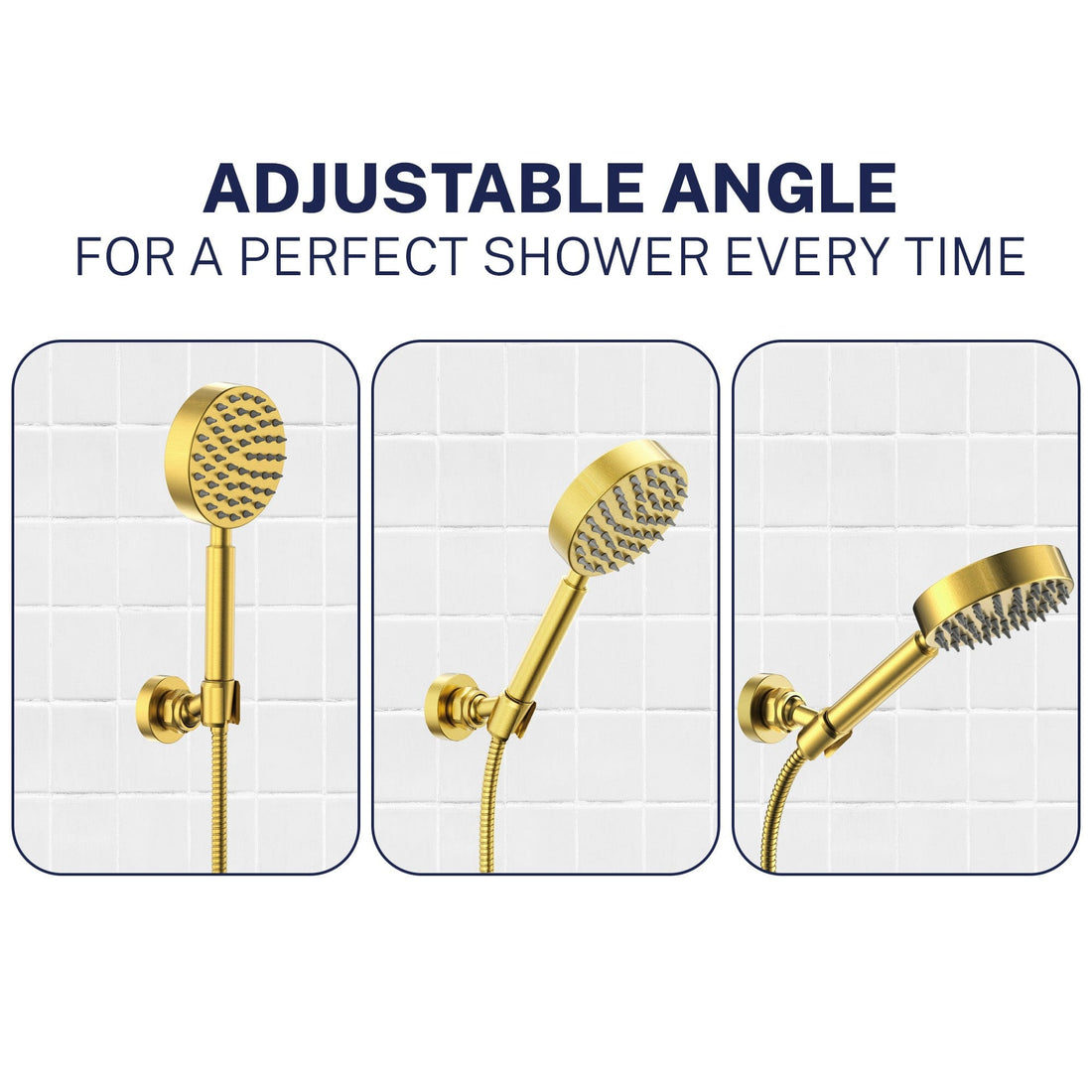Adjustable Angle Wall Mount Holder Brushed Gold  - The Shower Head Store