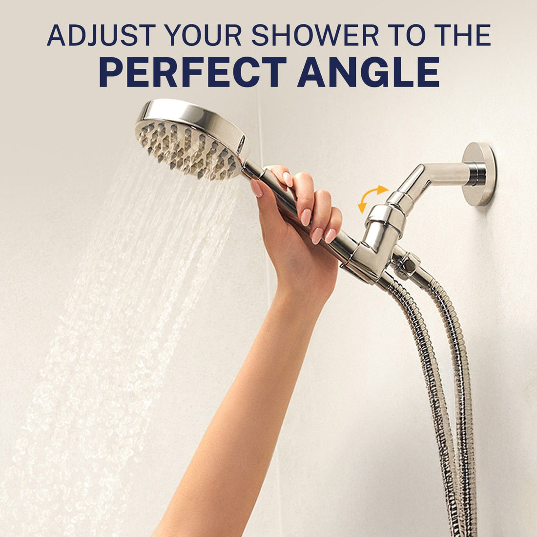Adjustable Angle Handheld Shower Head Holder Brushed Nickel - The Shower Head Store