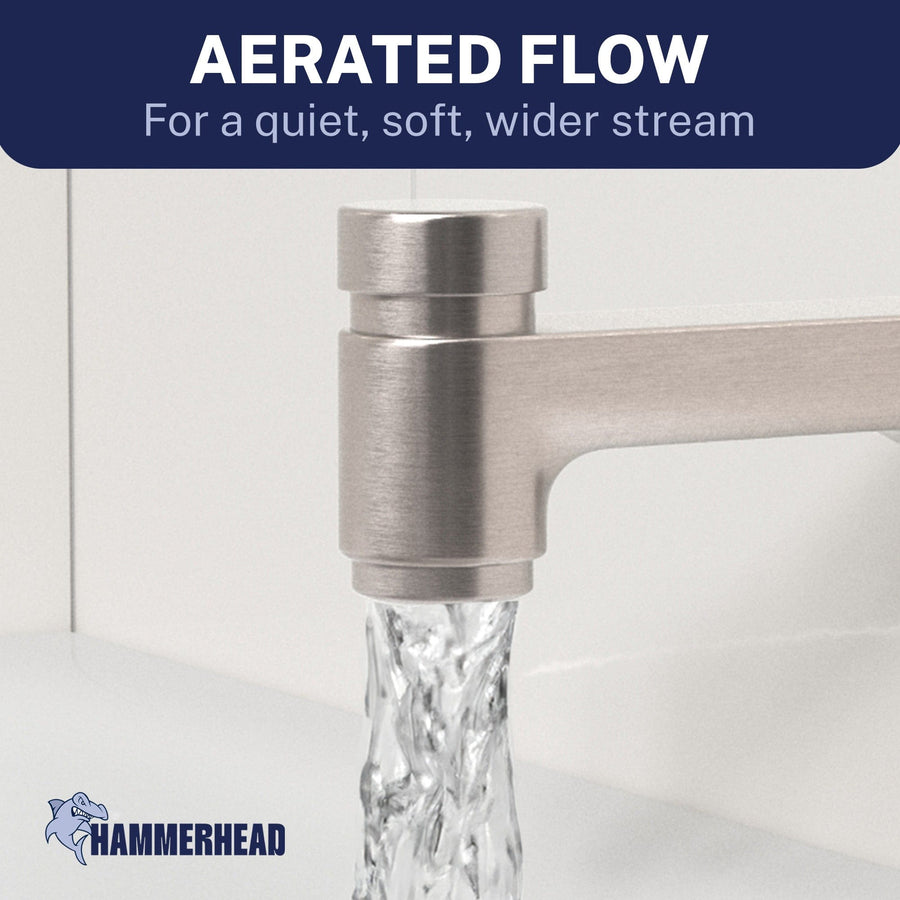 Aerated Flow Spring Loaded Tub Spout Brushed Nickel - The Shower Head Store