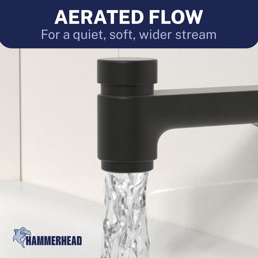 Aerated Flow Spring Loaded Tub Spout Matte Black - The Shower Head Store
