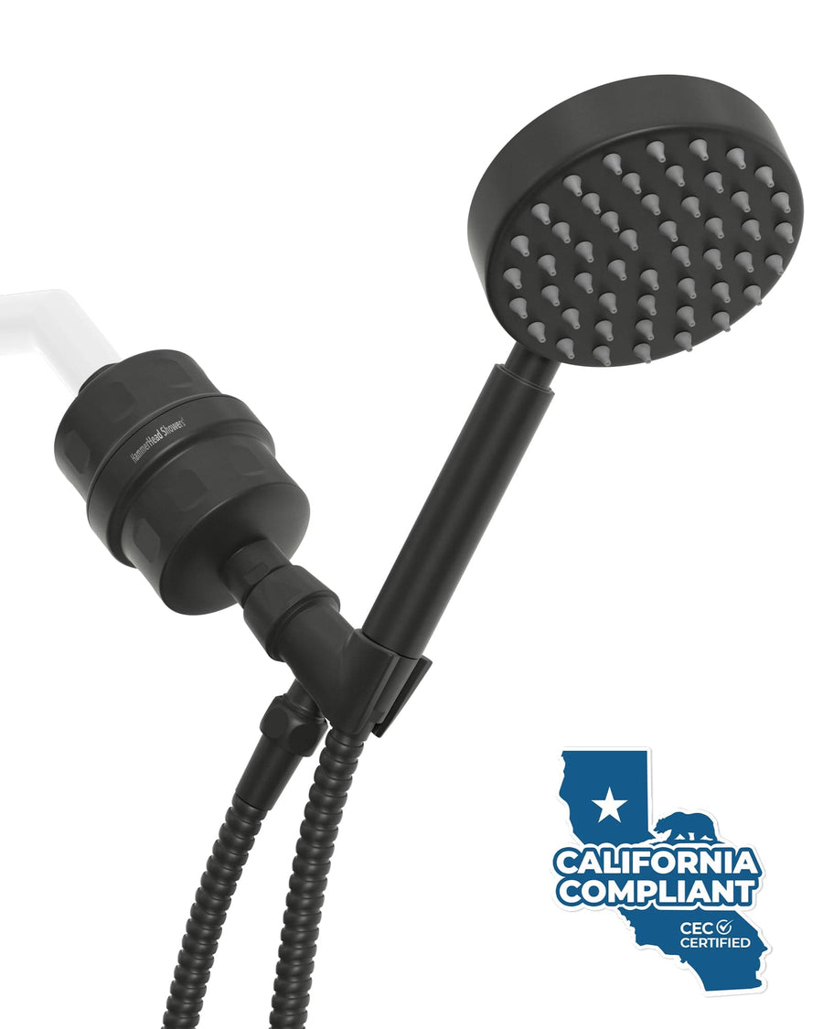 Main Image All Metal Shower Head Filter with 1-Spray Handheld Shower Head Set Matte Black / 1.75 - The Shower Head Store
