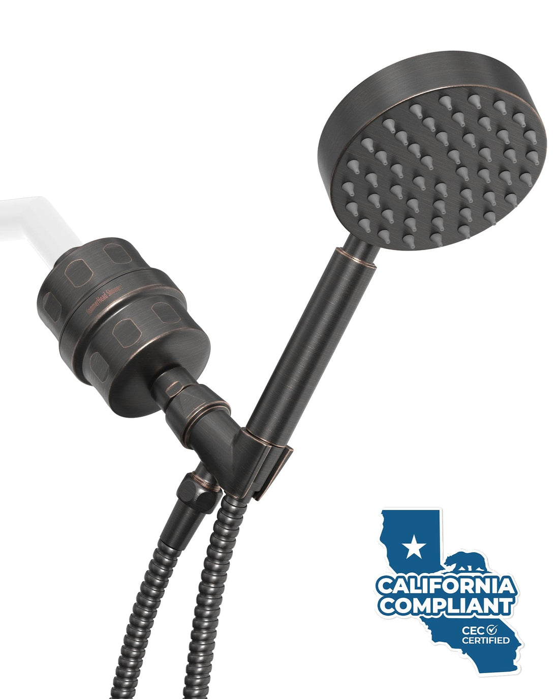 Main Image All Metal Shower Head Filter with 1-Spray Handheld Shower Head Set Oil Rubbed Bronze / 1.75 GPM - The Shower Head Store