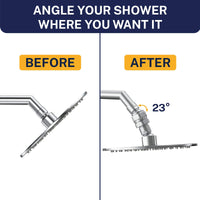 Angle Your Shower Swivel Adapter - 100% METAL Shower Head Swivel Adapter To Adjust Showerhead Angle, Chrome - The Shower Head Store