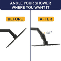 Angle Your Shower Swivel Adapter - 100% METAL Shower Head Swivel Adapter To Adjust Showerhead Angle, Matte Black - The Shower Head Store