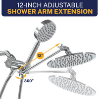 Adjustable Arm 1-Spray Dual with Adjustable Arm Chrome / 2.5 GPM - The Shower Head Store