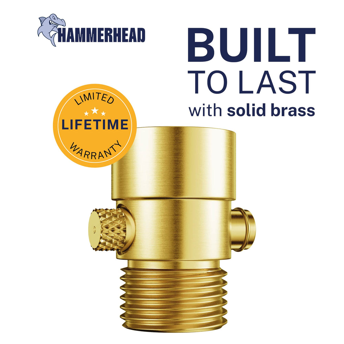 Built to Last Trickle Valve Installed to Handheld Shower Head Brushed Gold - The Shower Head Store