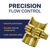 Precise Flow Control Main Image Trickle Valve Installed to Handheld Shower Head Brushed Gold - The Shower Head Store