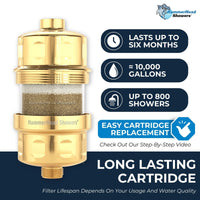 Long Lasting Shower Head Filter Polished Brass - The Shower Head Store