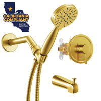 Main Image 1-Handle Valve and Trim Shower System Brushed Gold / 1.75 GPM - The Shower Head Store