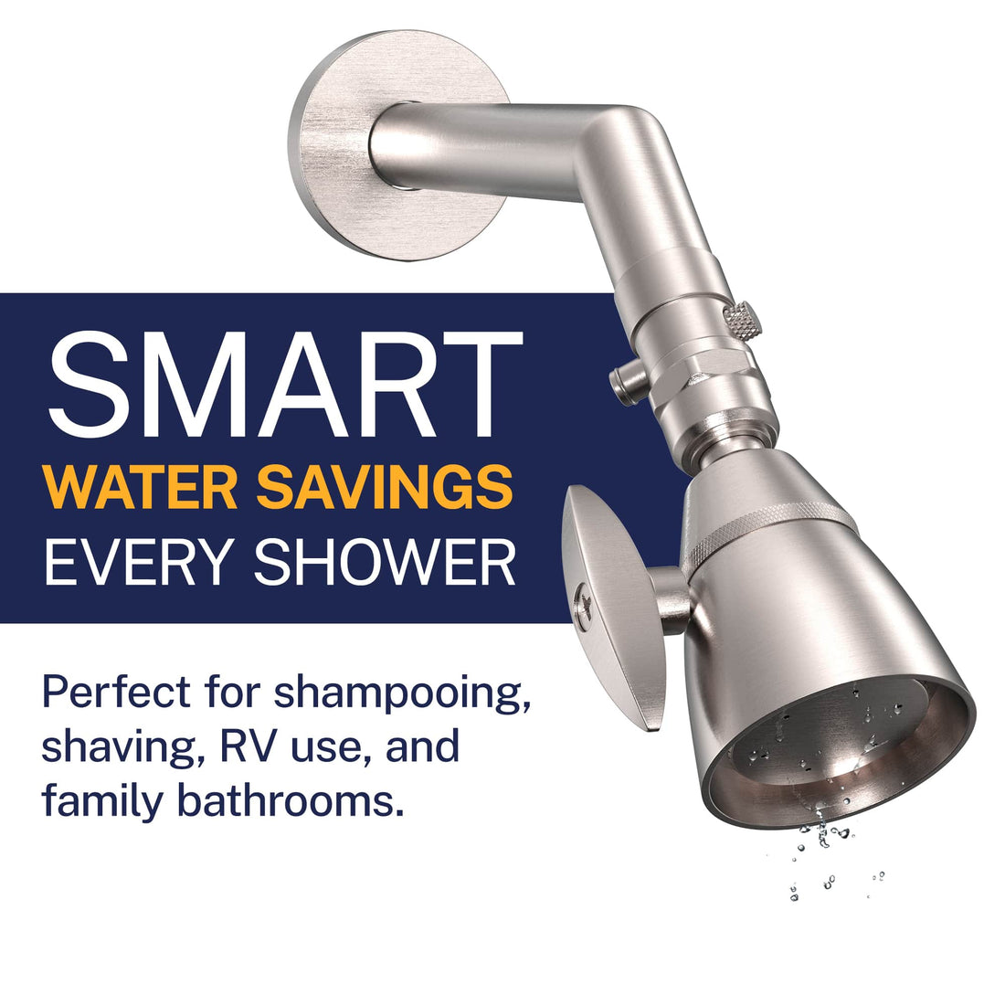 Smart Water Savings Trickle Valve Installed to Handheld Shower Head Brushed Nickel - The Shower Head Store