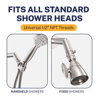 Compatibility Trickle Valve Installed to Handheld Shower Head Brushed Nickel - The Shower Head Store