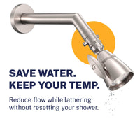Save Water Trickle Valve Installed to Handheld Shower Head Brushed Nickel - The Shower Head Store