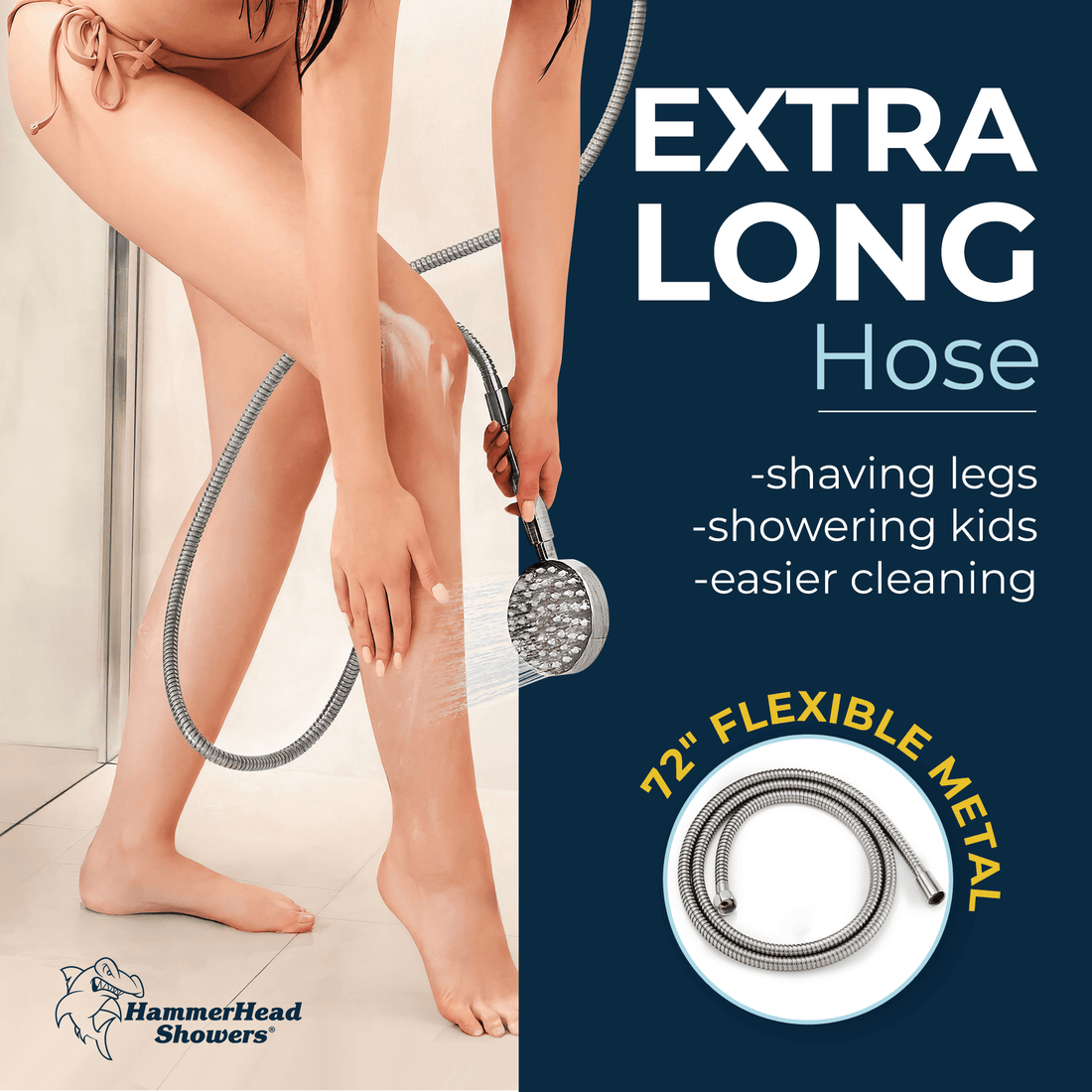 Extra Long Hose All Metal Dual Shower Head with Slide Bar Set - Complete Shower System with Valve and Trim Brushed Nickel  / 2.5 - The Shower Head Store
