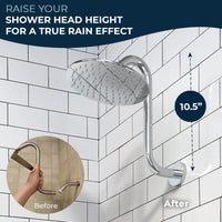 Benefit S-Style Shower Arm with Rain Shower Head Chrome - The Shower Head Store