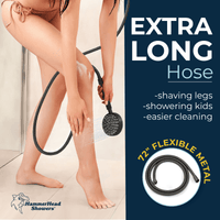 Extra Long Hose Slide Bar with Low Flow 1-Spray Handheld Shower Head Set Matte Black / 1.75 - The Shower Head Store
